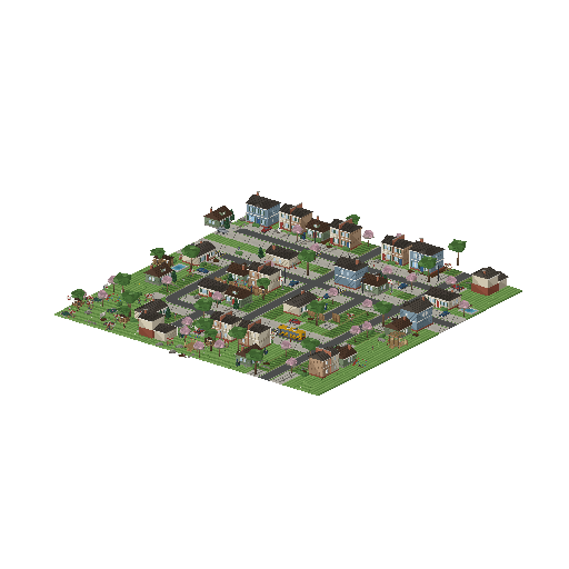 Low-poly 3D asset pack: Suburban Neighborhood